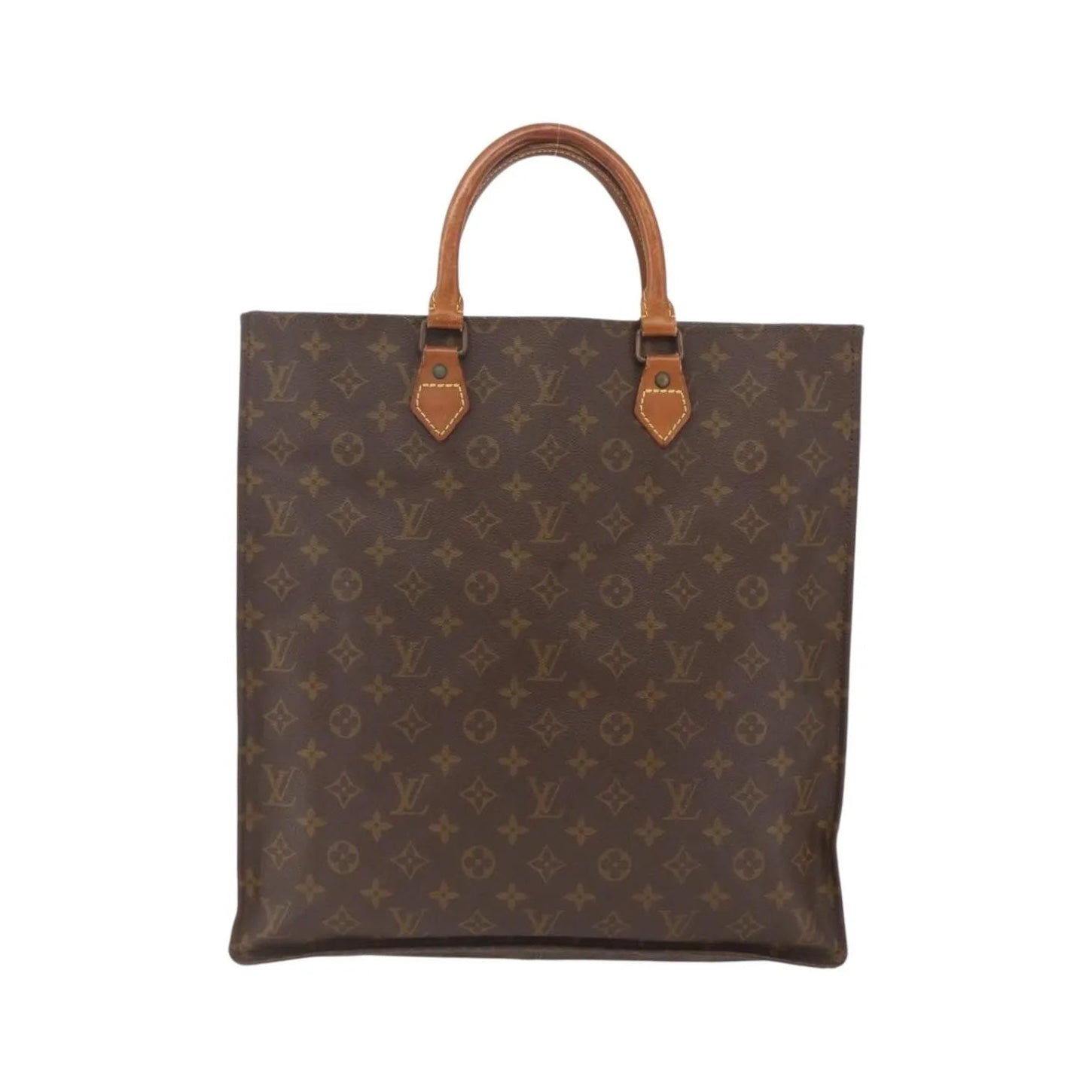 Louis Vuitton Sac Plat Monogram, Brown, Canvas, Tote Bag