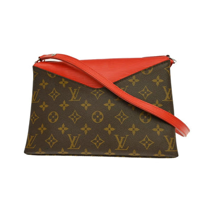 Louis Vuitton Saint Michel Monogram Canvas and Epi Leather, Brown, Leather, Shoulder Bag