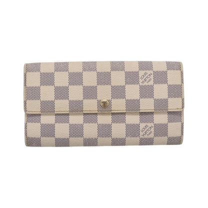 Louis Vuitton Sarah Damier, White, Canvas, Wallet