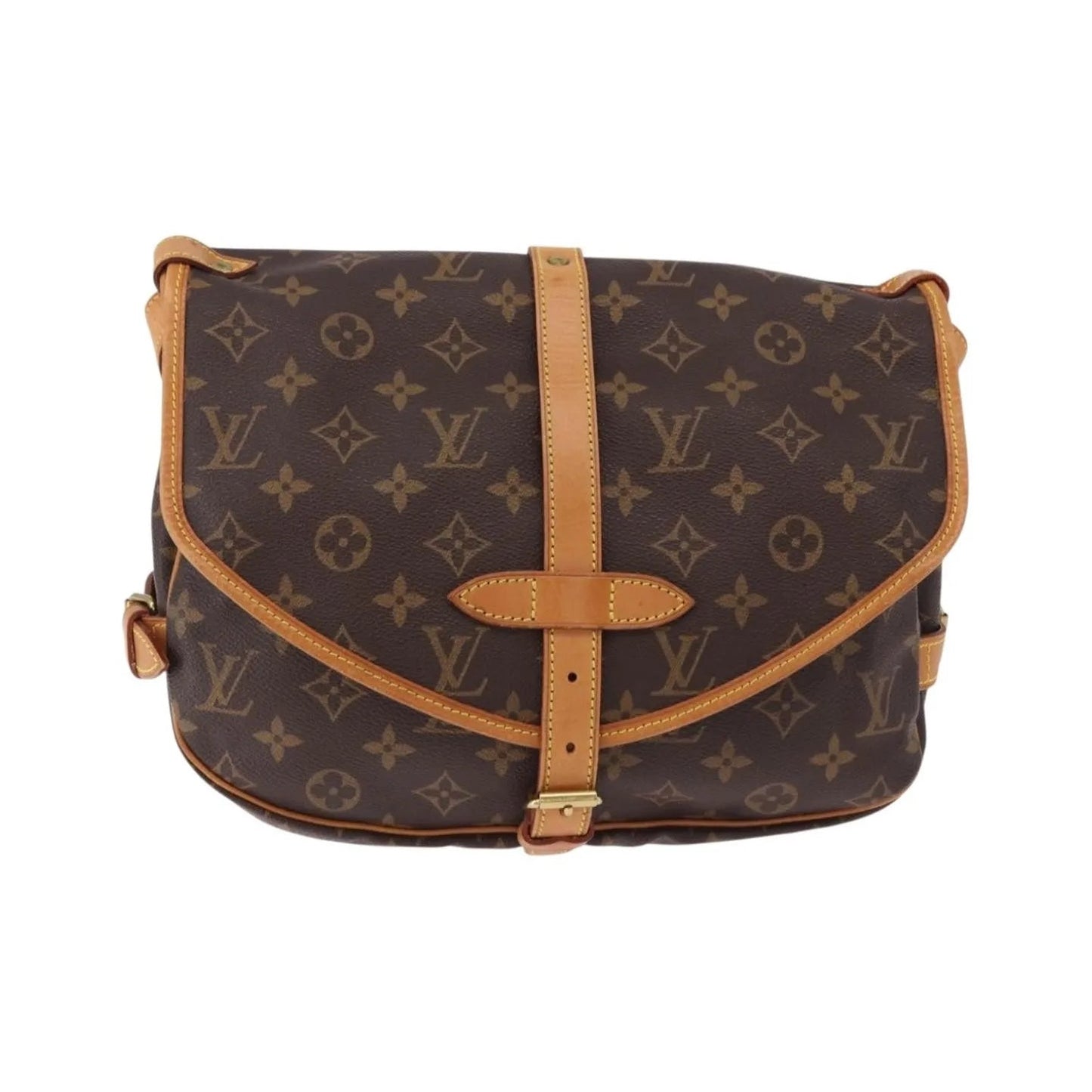 Louis Vuitton Saumur Canvas, Brown, Canvas, Shoulder Bag