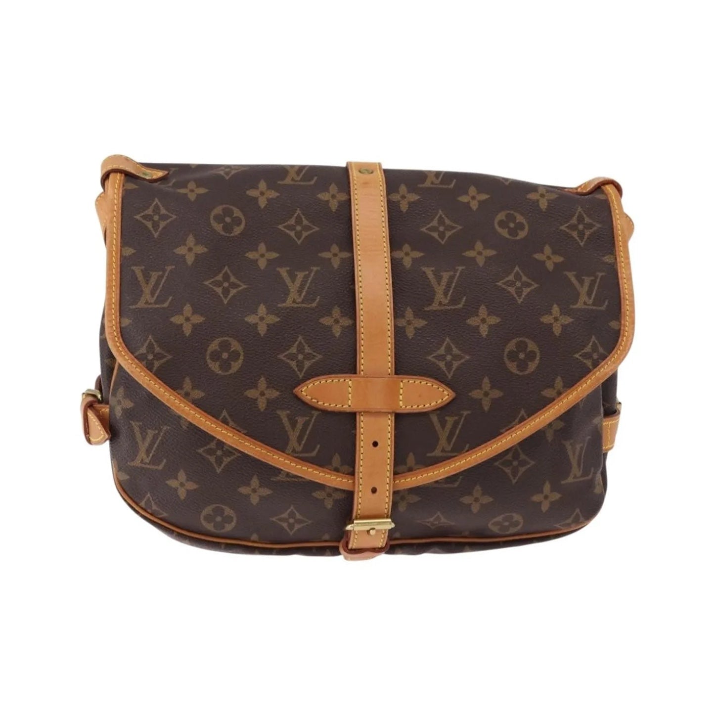 Louis Vuitton Saumur Canvas, Brown, Canvas, Shoulder Bag