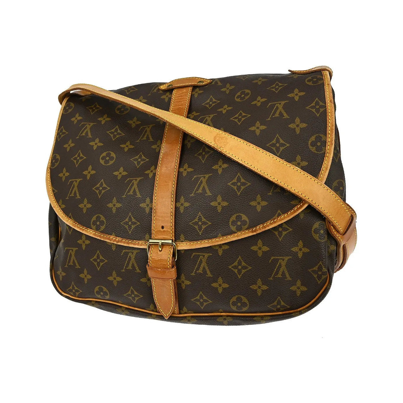 Louis Vuitton Saumur Monogram, Brown, Canvas, Shoulder Bag