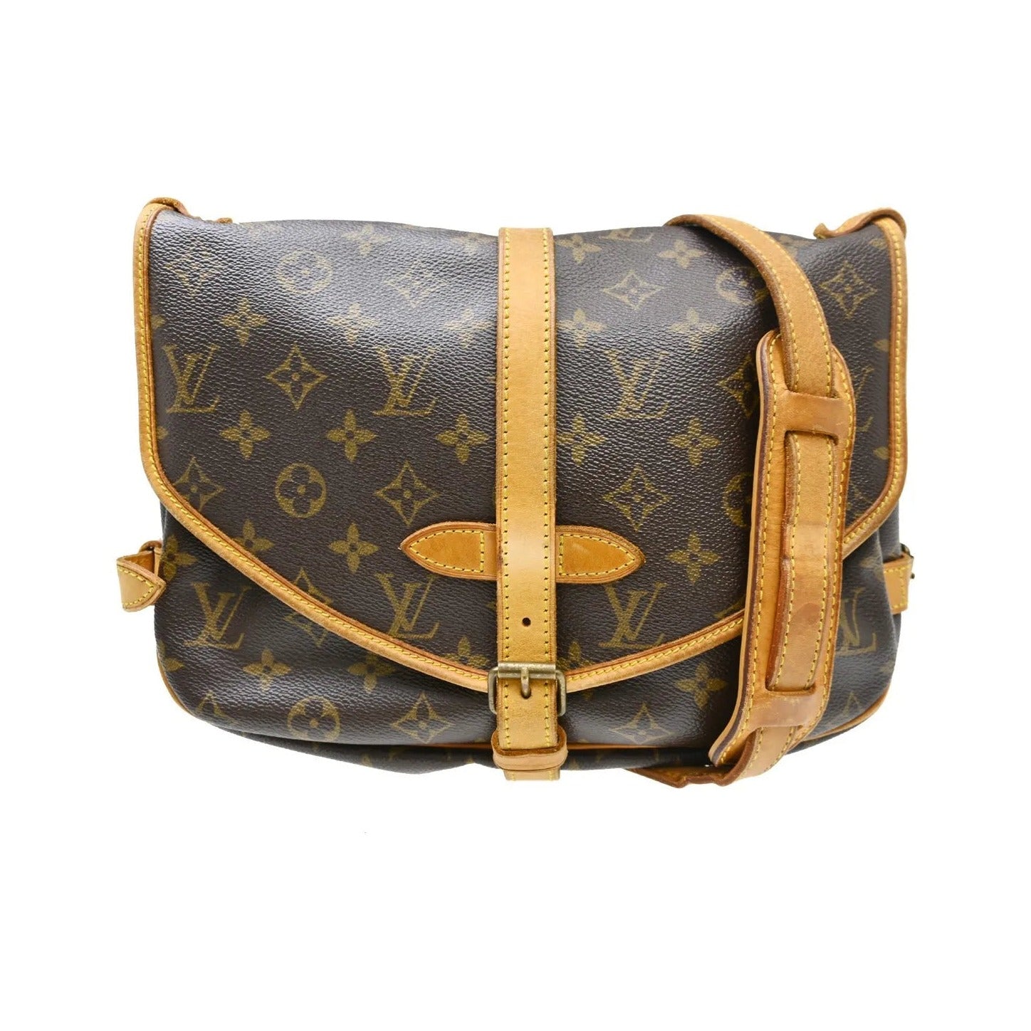 Louis Vuitton Saumur Monogram, Brown, Canvas, Shoulder Bag