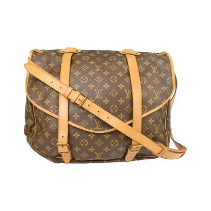 Louis Vuitton Saumur Monogram Canvas, Brown, Canvas, Handbag