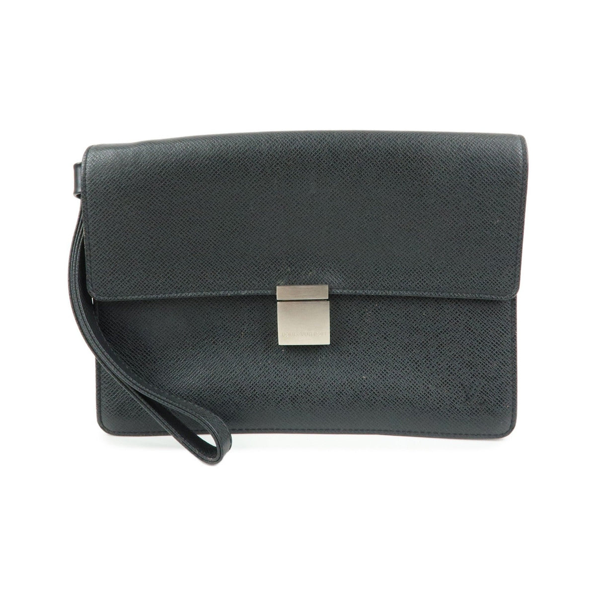 Louis Vuitton Selenga Pochette Taiga Leather, Black, Leather, Clutch
