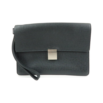 Louis Vuitton Selenga Pochette Taiga Leather, Black, Leather, Clutch