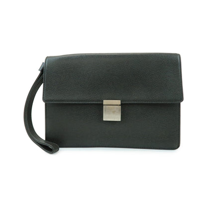 Louis Vuitton Selenga Pochette Taiga Leather, Gray, Leather, Clutch