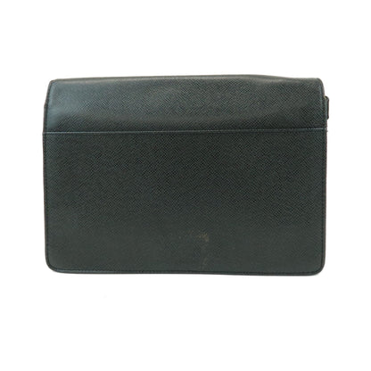 Louis Vuitton Selenga Pochette Taiga Leather, Gray, Leather, Clutch