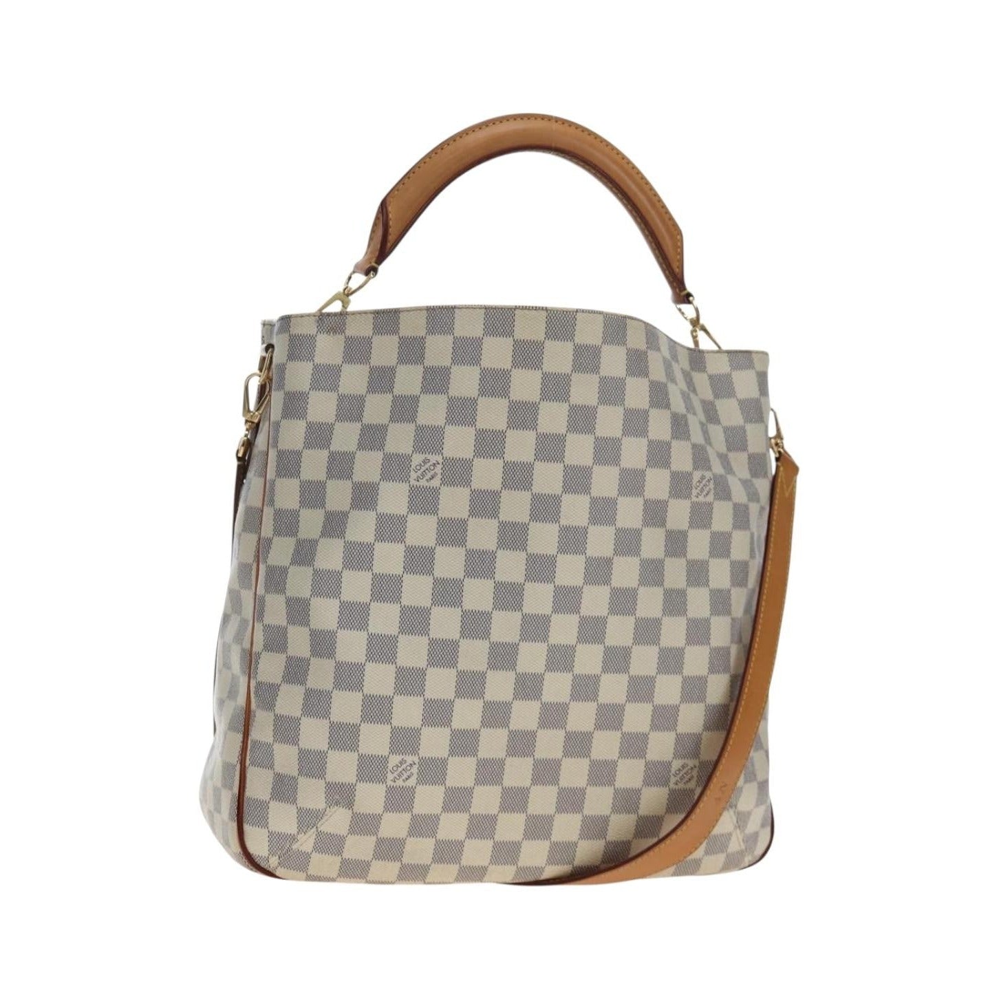 Louis Vuitton Soffi Damier Ebene, White, Canvas, Handbag