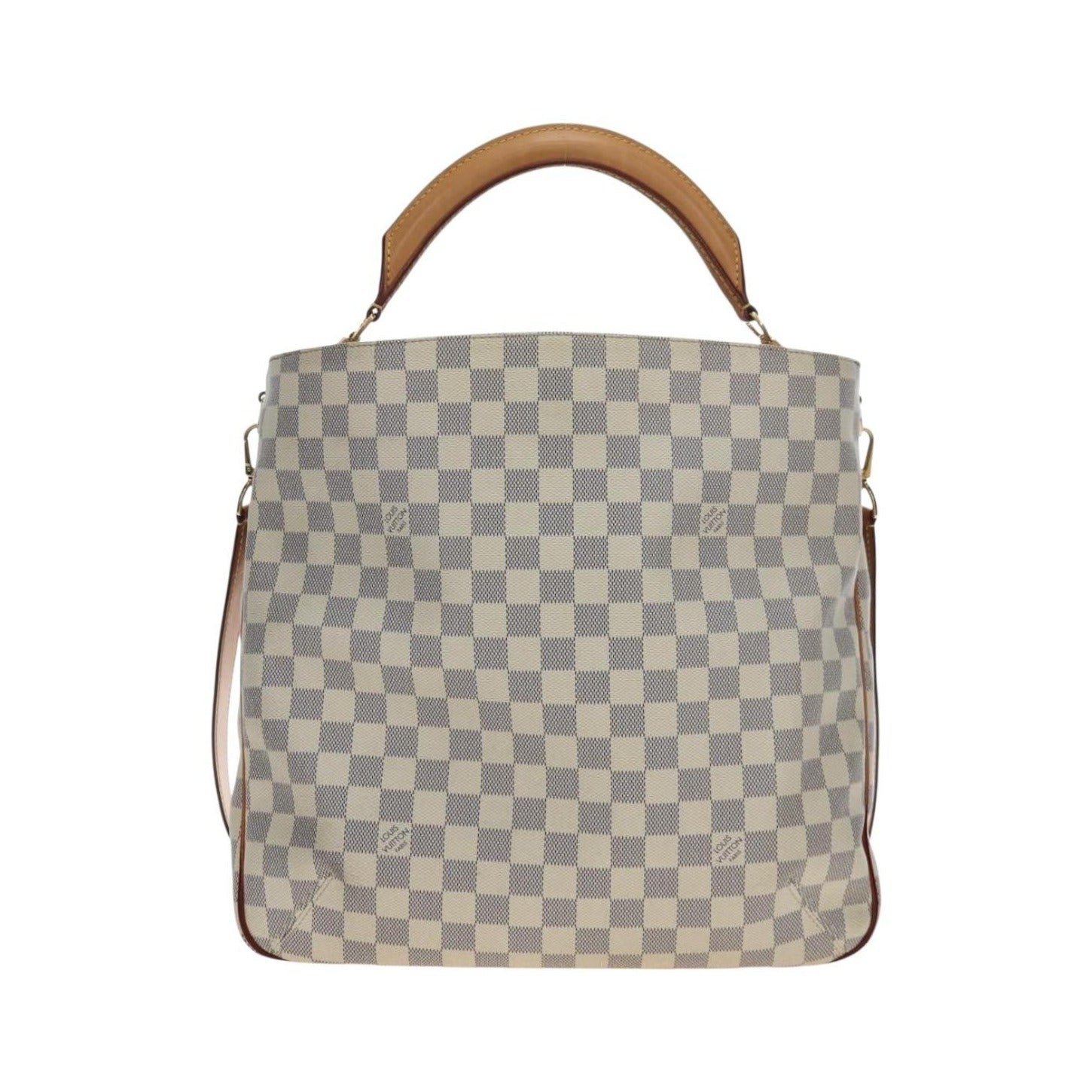 Louis Vuitton Soffi Damier Ebene, White, Canvas, Handbag