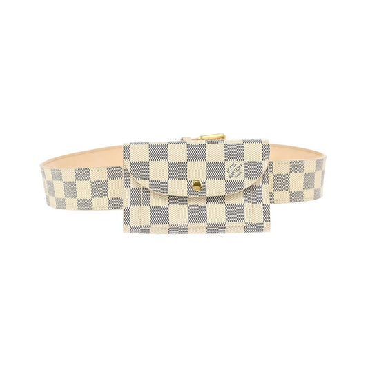 Louis Vuitton Solo Belt Damier Ebene, White, Canvas, Shoulder Bag