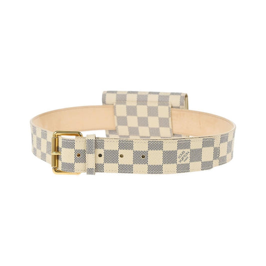 Louis Vuitton Solo Belt Damier Ebene, White, Canvas, Shoulder Bag