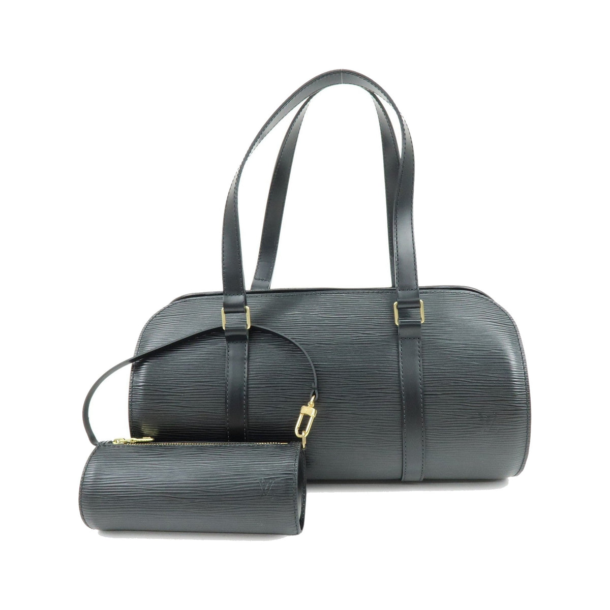 Louis Vuitton Soufflot Epi Leather, Black, Leather, Tote Bag