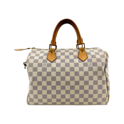 Louis Vuitton Speedy Bandouliere Damier, White, Canvas, Handbag