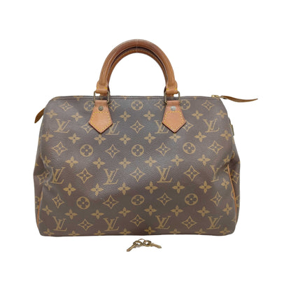 Louis Vuitton Speedy Monogram, Brown, Canvas, Handbag
