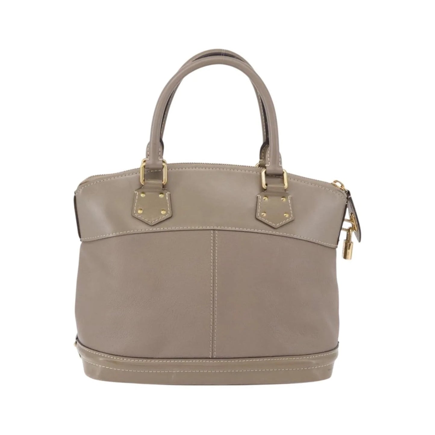 Louis Vuitton Suhali Lockit Leather, Gray, Leather, Handbag