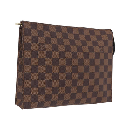 Louis Vuitton Toiletry Pouch Damier, Brown, Canvas, Clutch