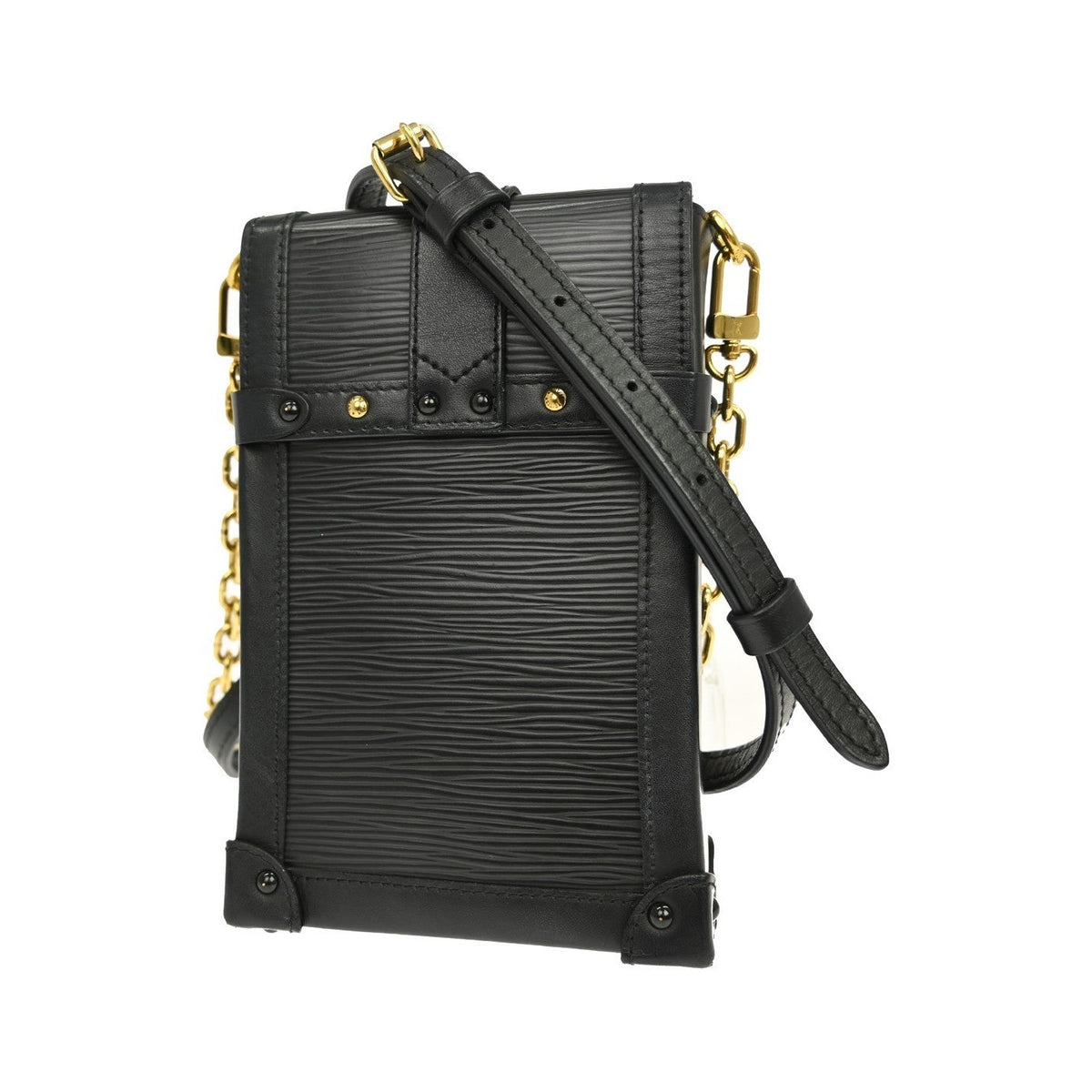 Louis Vuitton Vertical Trunk Pochette Epi Leather, Black, Leather, Clutch