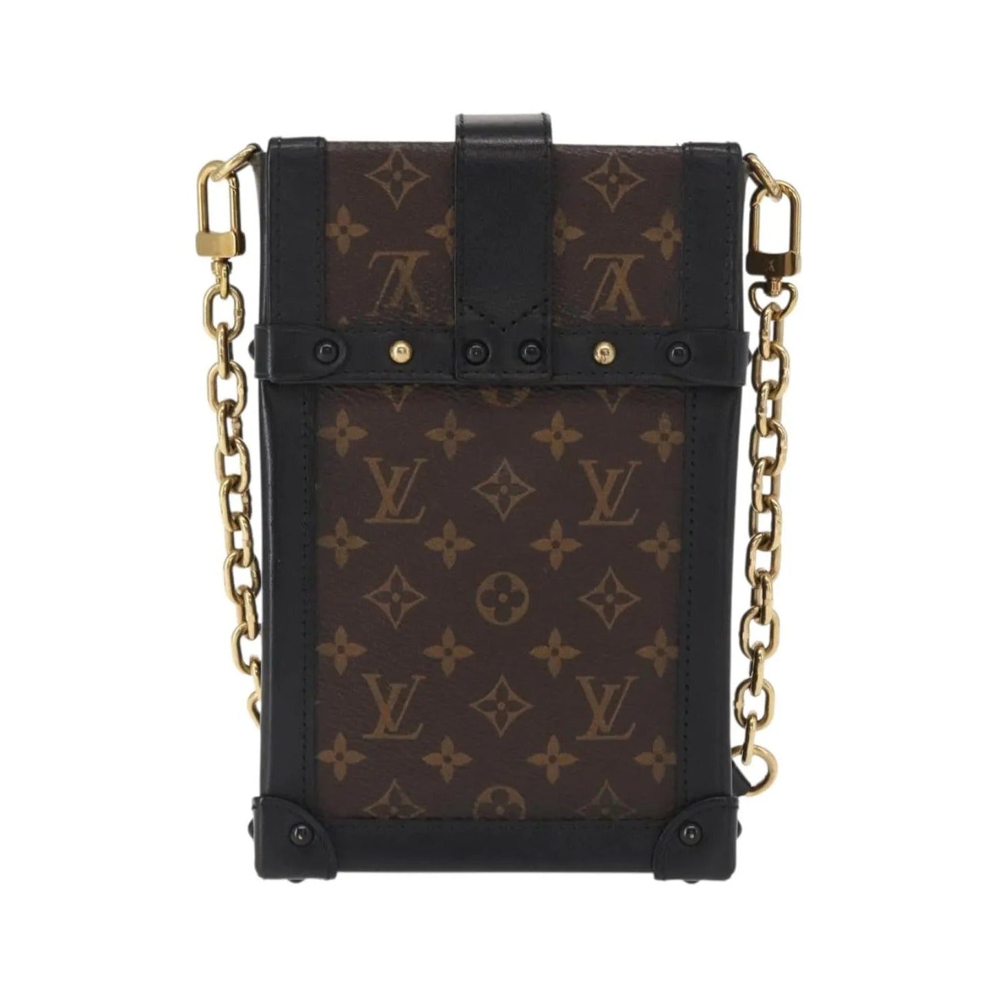 Louis Vuitton Vertical Trunk Pochette Monogram Canvas, Brown, Canvas, Clutch