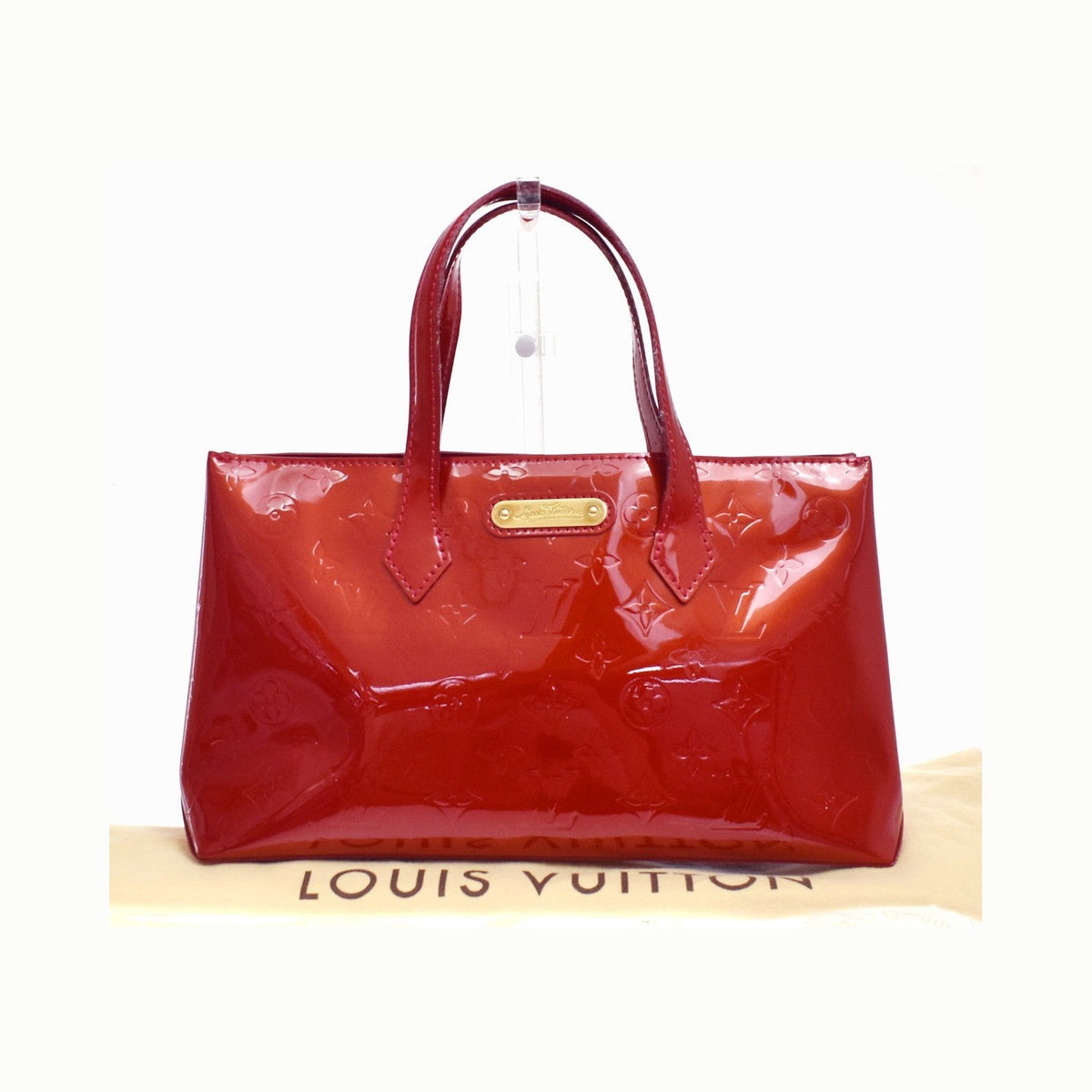 Louis Vuitton Wilshire Monogram Vernis, Red, Patent Leather, Handbag