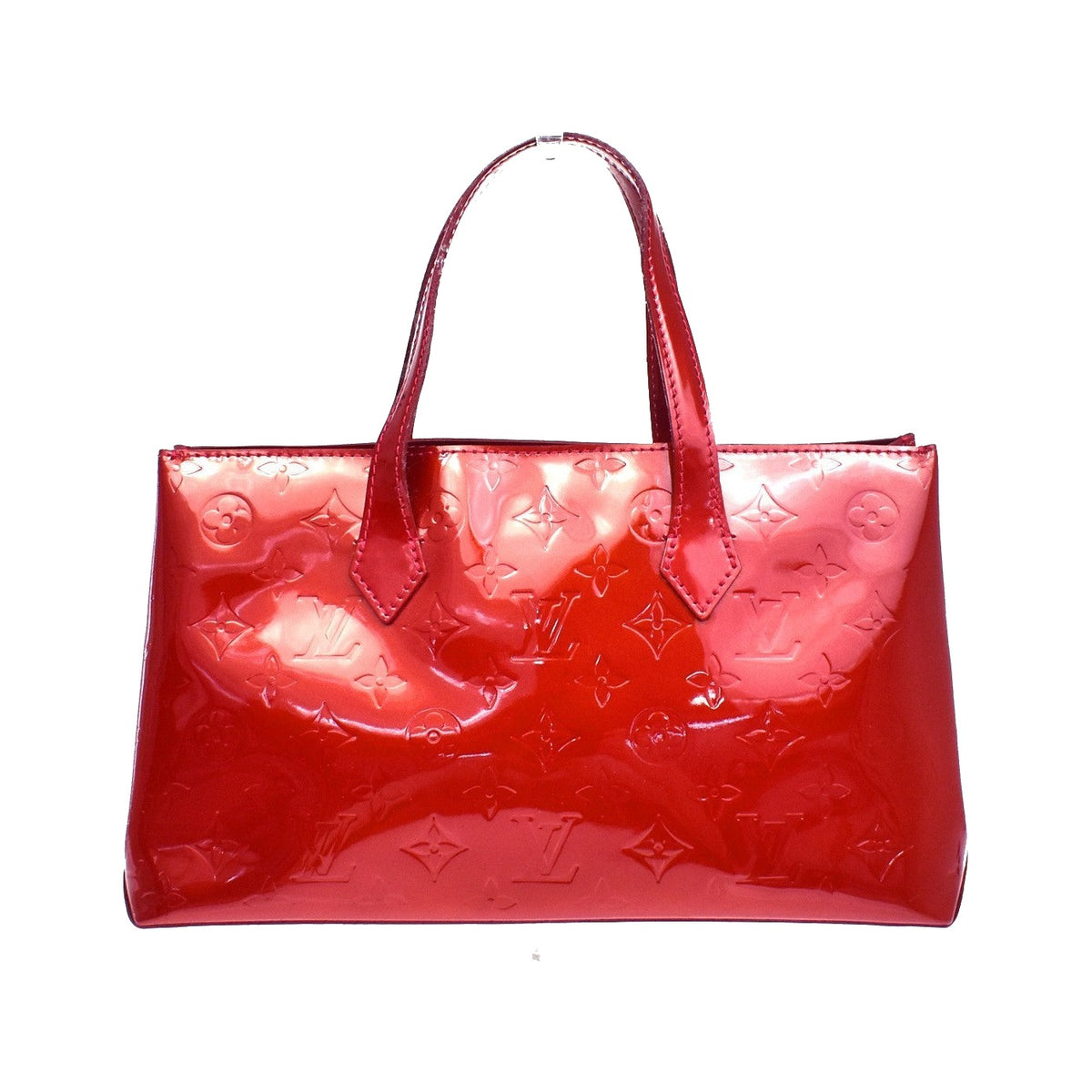 Louis Vuitton Wilshire Monogram Vernis, Red, Patent Leather, Handbag