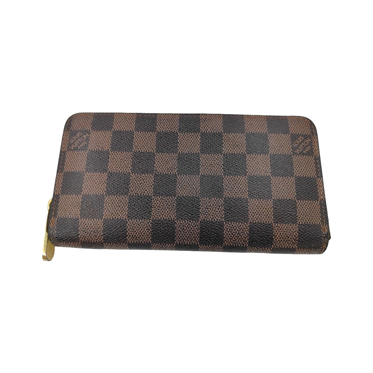 Louis Vuitton Zippy Damier, Brown, Canvas, Wallet