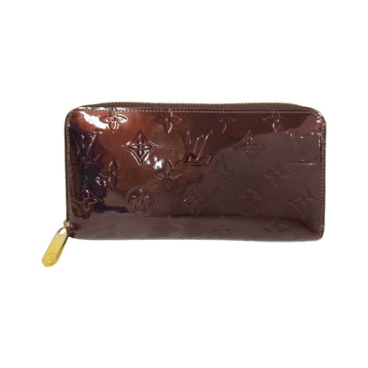 Louis Vuitton Zippy Monogram Vernis, Brown, Patent Leather, Wallet