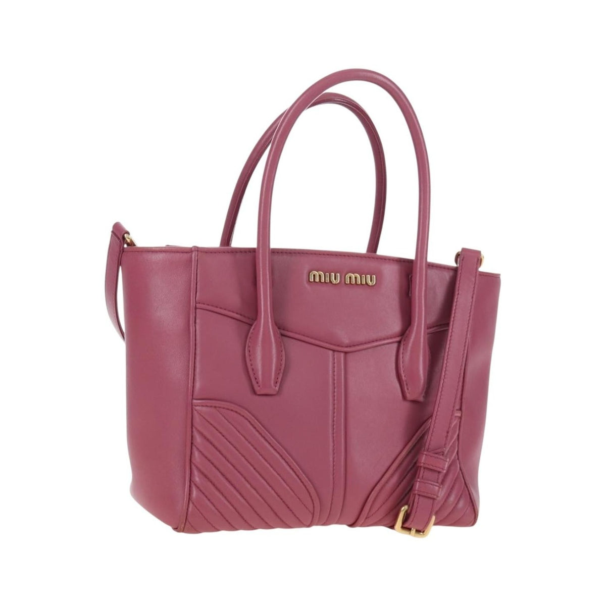 Miu Miu Beau Top Handle Leather, Pink, Leather, Handbag