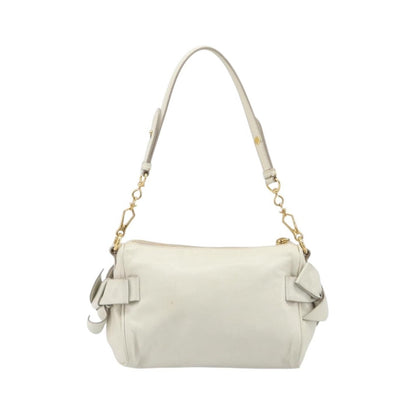 Miu Miu Beau Top Handle Leather, White, Leather, Handbag