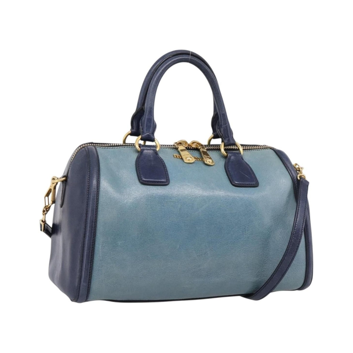 Miu Miu Beau Top Handle Leather, Navy, Leather, Handbag