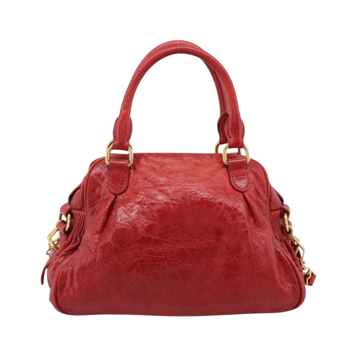 Miu Miu Coffer Convertible Satchel Matelasse Leather, Red, Leather, Handbag