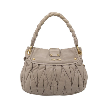 Miu Miu Coffer Hobo Matelasse Leather, Beige, Leather, Handbag