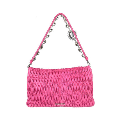 Miu Miu Crystal Clutch Matelasse Leather, Pink, Leather, Handbag