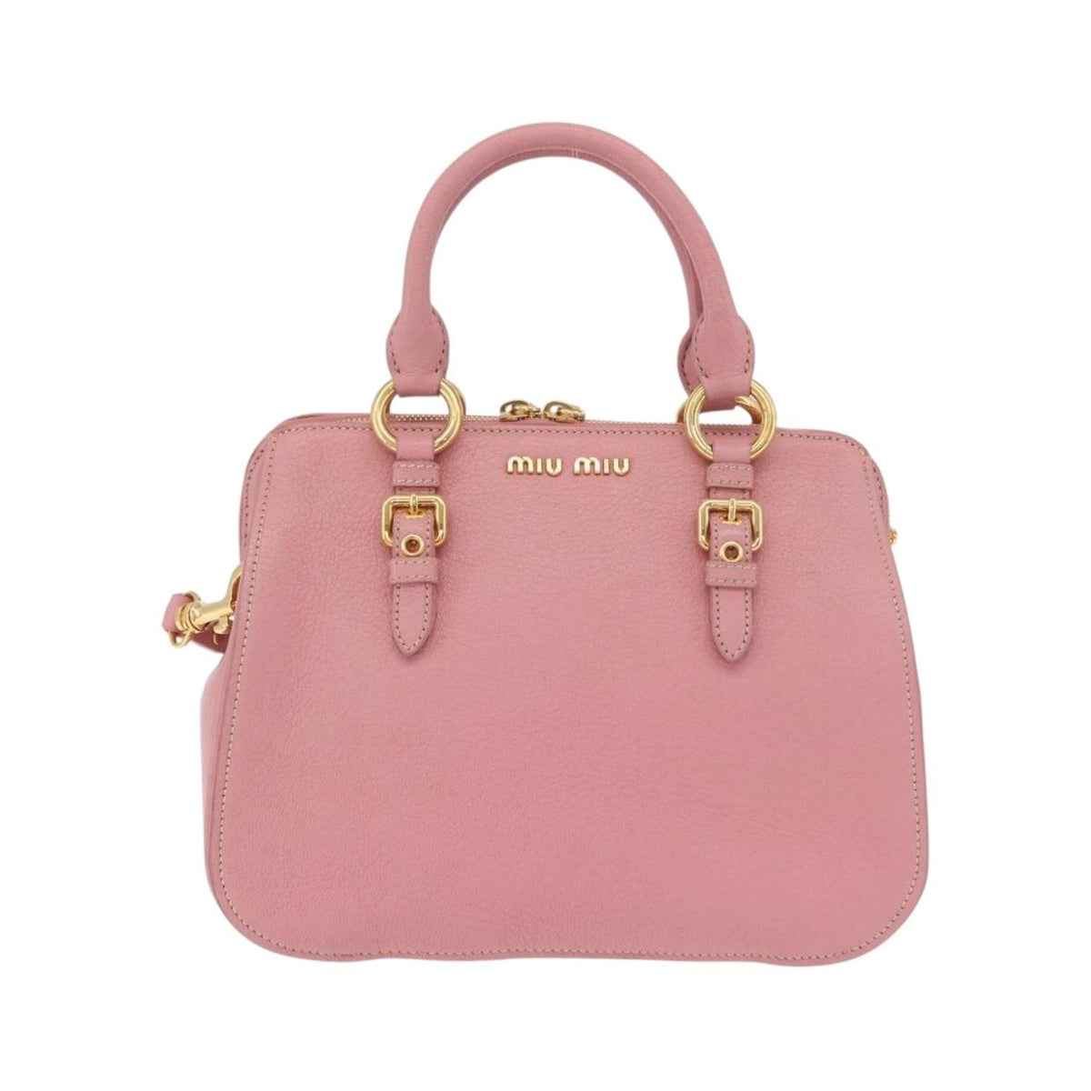 Miu Miu Madras Bowler Leather, Pink, Leather, Handbag