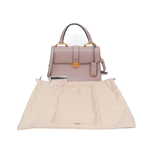 Miu Miu Madras Convertible Compartment Top Handle Leather, Pink, Leather, Handbag