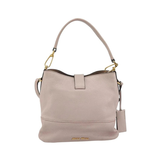 Miu Miu Madras Convertible Hobo Leather, Pink, Leather, Shoulder Bag