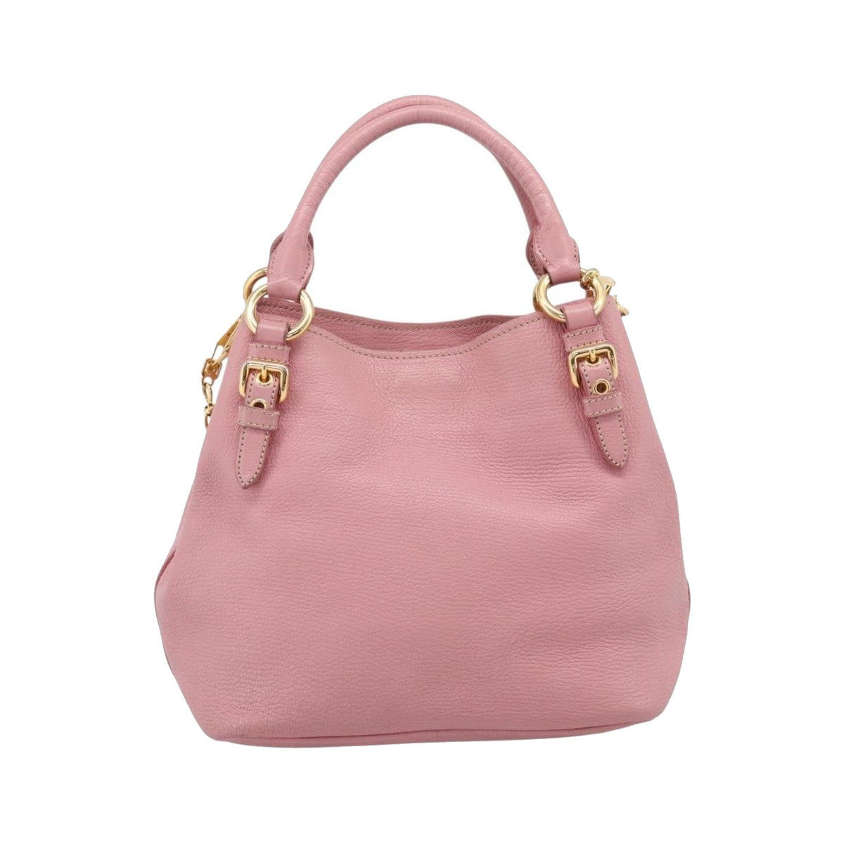 Miu Miu Madras Convertible Leather, Pink, Leather, Tote Bag