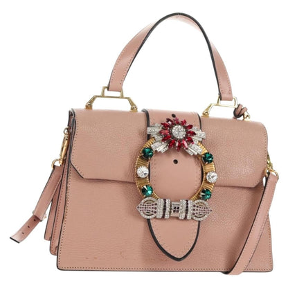 Miu Miu Madras Crystal Buckle Shoulder Bag - Brandsamsara