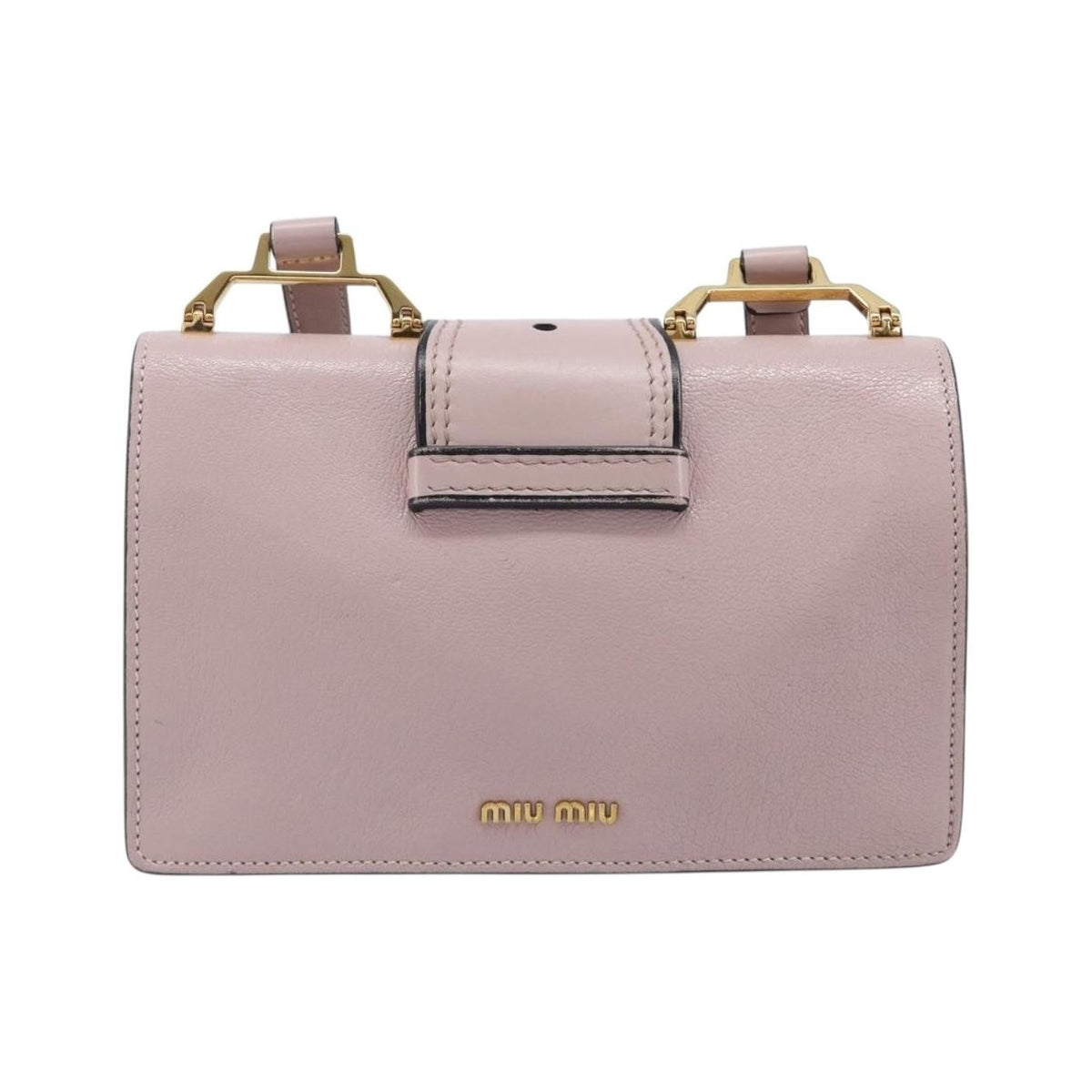 Miu Miu Madras Crystal Flap Leather, Pink, Leather, Crossbody Bag