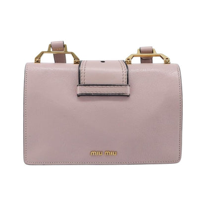 Miu Miu Madras Crystal Flap Leather, Pink, Leather, Crossbody Bag