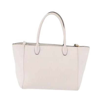 Miu Miu Madras Front Zip Leather, White, Leather, Tote Bag