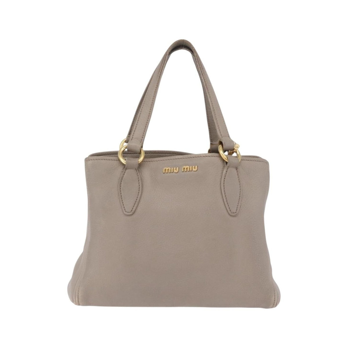 Miu Miu Madras Leather, Gray, Leather, Shoulder Bag