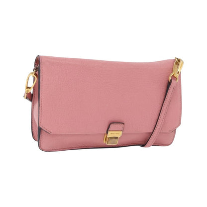 Miu Miu Madras Shoulder Leather, Pink, Leather, Crossbody Bag