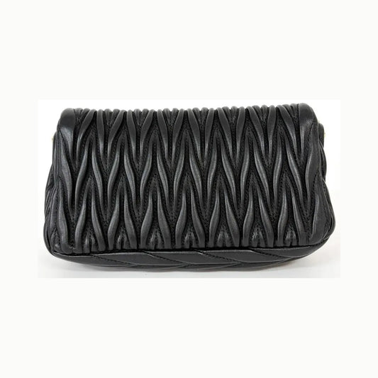 Miu Miu Nappa Matelassè Leather, Black, Leather, Handbag
