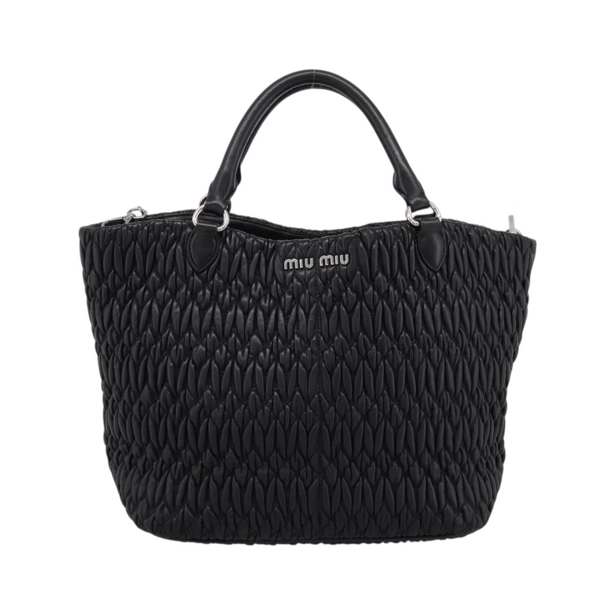Miu Miu Shopper Tote Matelasse Leather, Black, Leather, Handbag