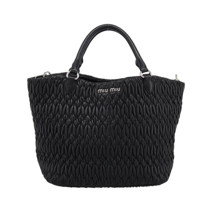 Miu Miu Shopper Tote Matelasse Leather, Black, Leather, Handbag