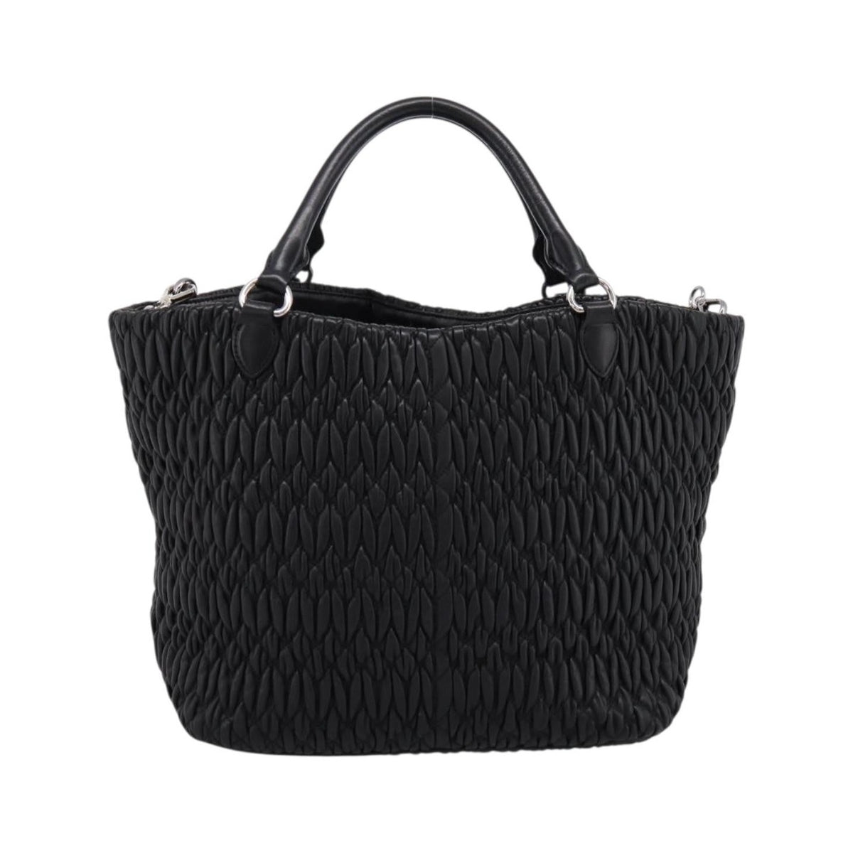 Miu Miu Shopper Tote Matelasse Leather, Black, Leather, Handbag