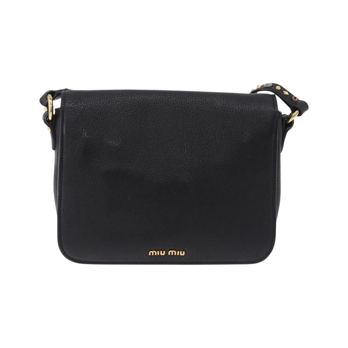Miu Miu Shoulder Leather, Black, Leather, Shoulder Bag