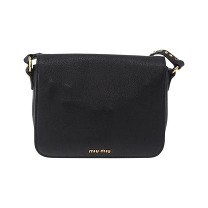 Miu Miu Shoulder Leather, Black, Leather, Shoulder Bag