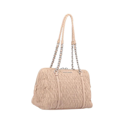 Miu Miu Shoulder Leather, Beige, Leather, Shoulder Bag